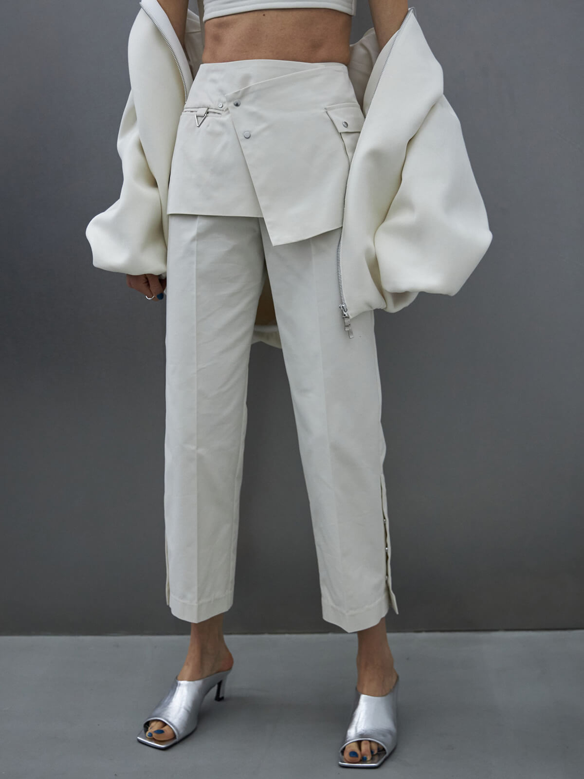 2WAY LAYERED PANTS(36 IVORY): BOTTOMSjosemoon