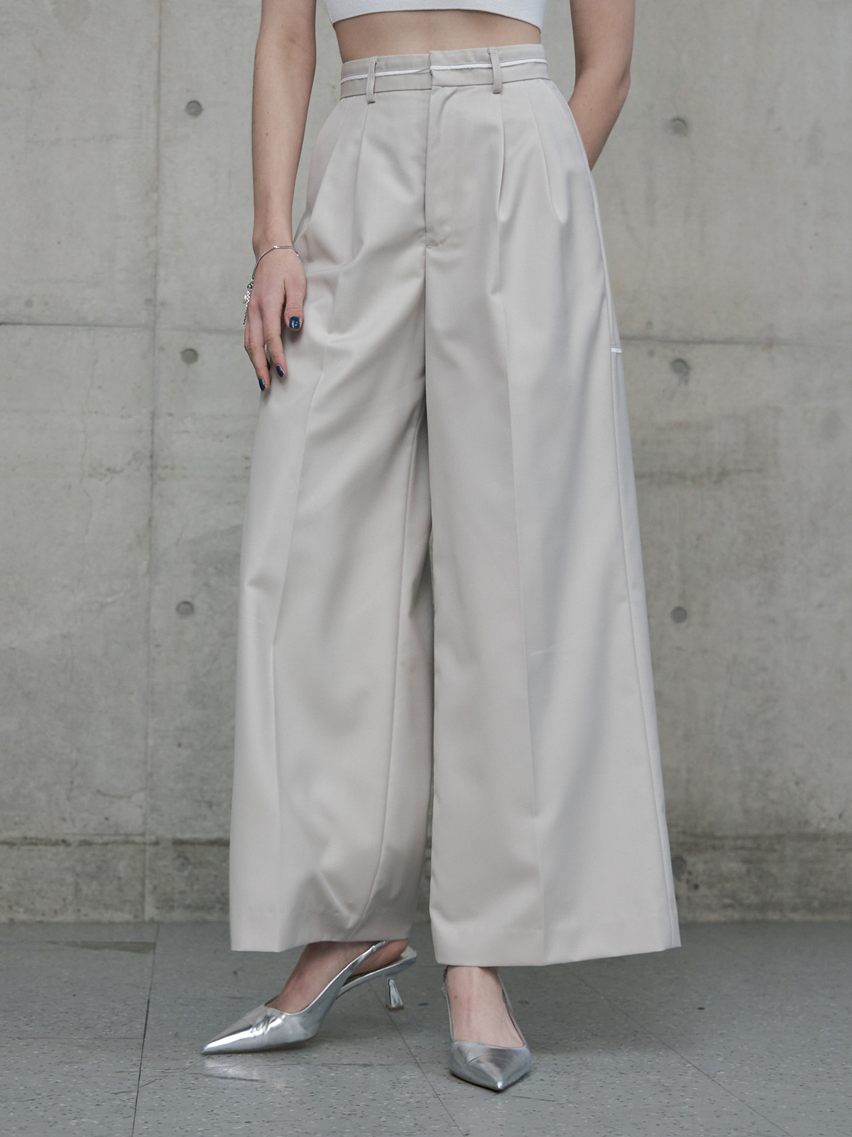 BACK LINE WIDE LEG PANTS(36 IVORY): BOTTOMSjosemoon BACK LINE WIDE LEG PANTS(36 IVORY): BOTTOMSjosemoon