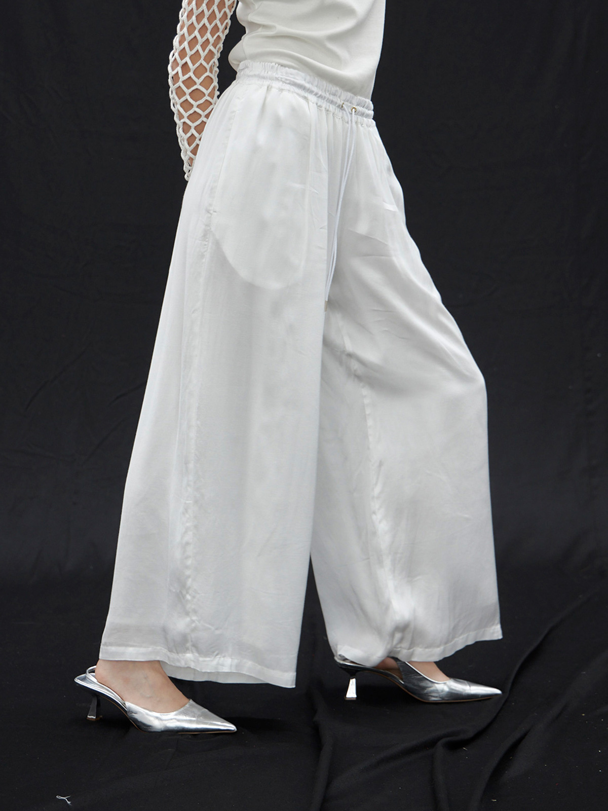 SOFT SATIN EASY PANTS(F WHITE): BOTTOMSjosemoon