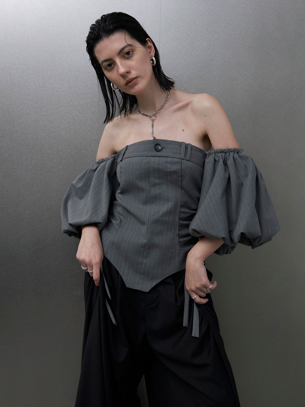 BALLOON MODELING BLOUSE(F GREY): TOPSjosemoon BALLOON MODELING BLOUSE(F GREY): TOPSjosemoon