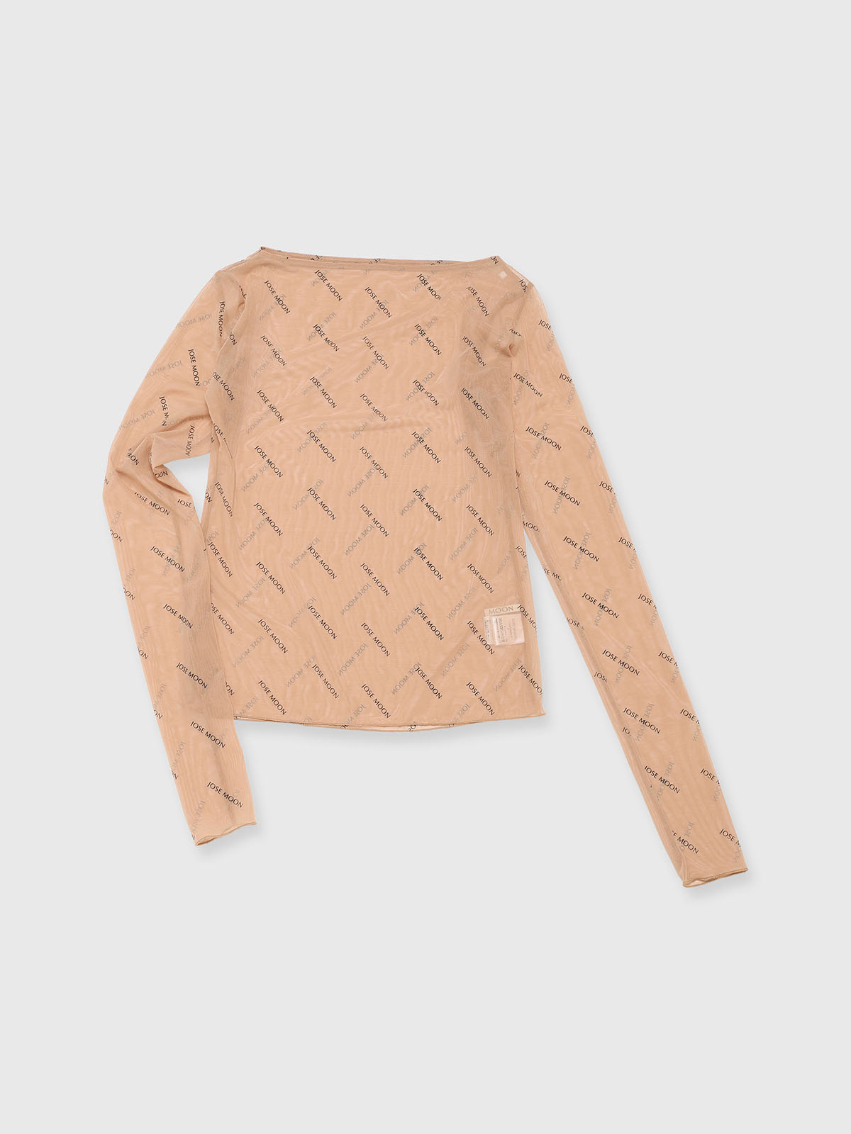SHEER MONOGRAM BARE TOP(F BLACK): TOPSjosemoon