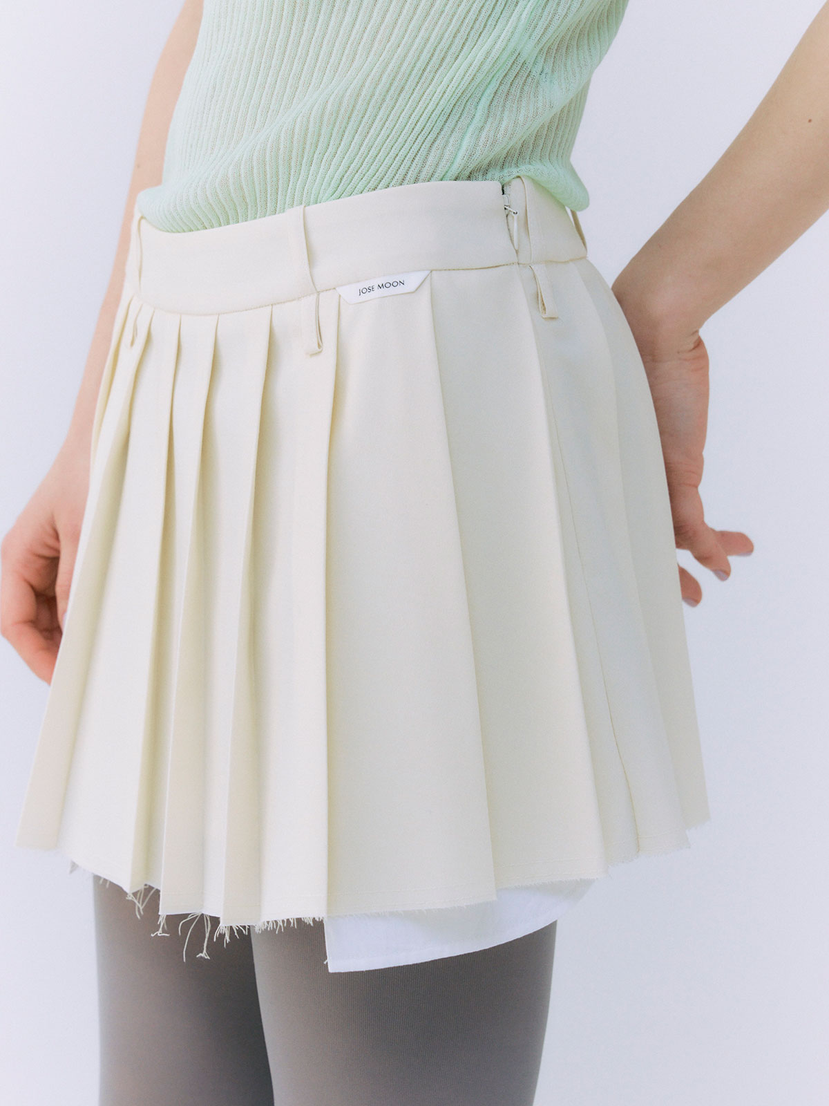 DOUBLEWAIST PLEATS MINISKIRT(36 GREY): BOTTOMSjosemoon