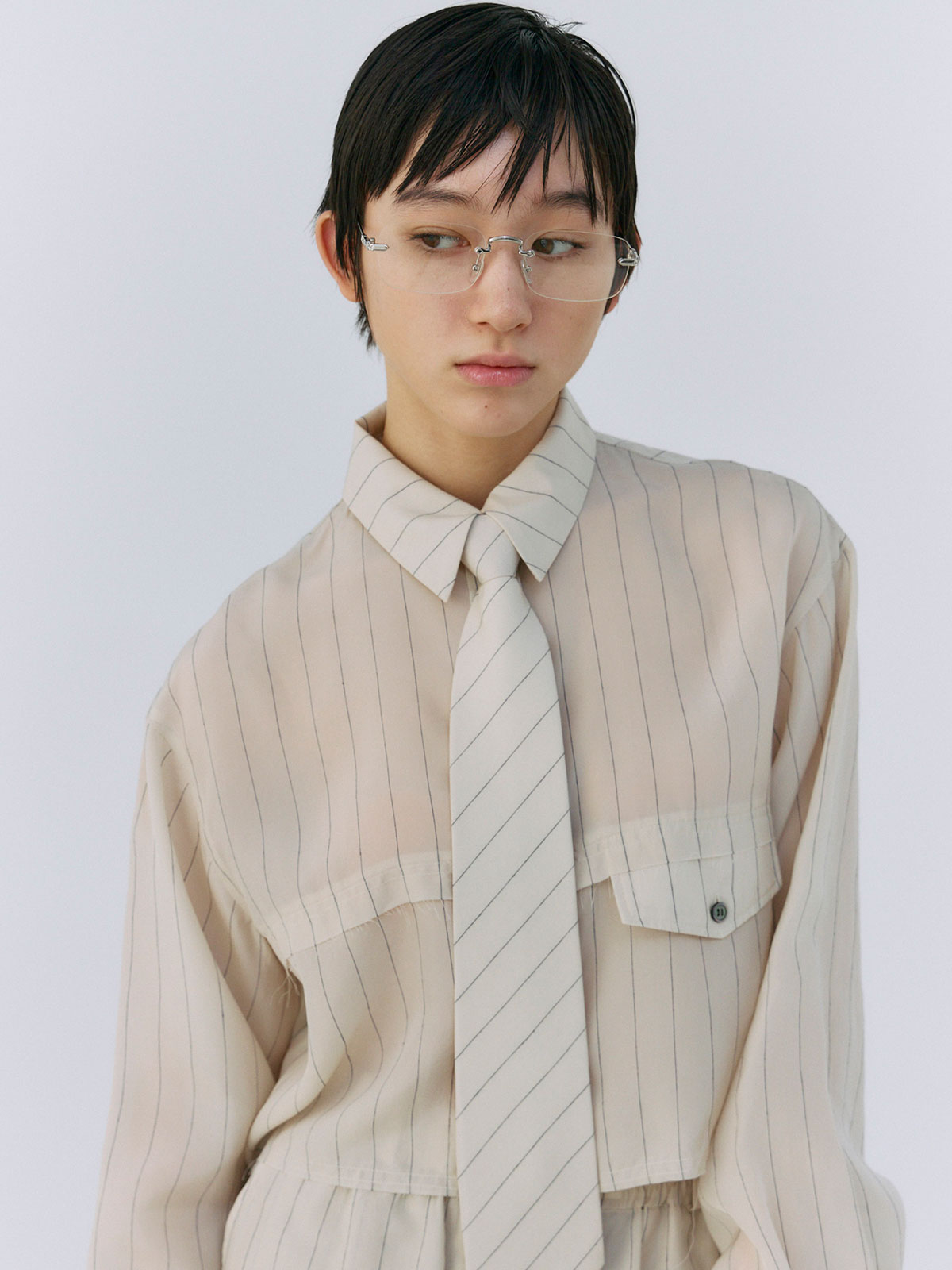 SLASH OVERSHORT SHIRTS(F GREY): TOPSjosemoon