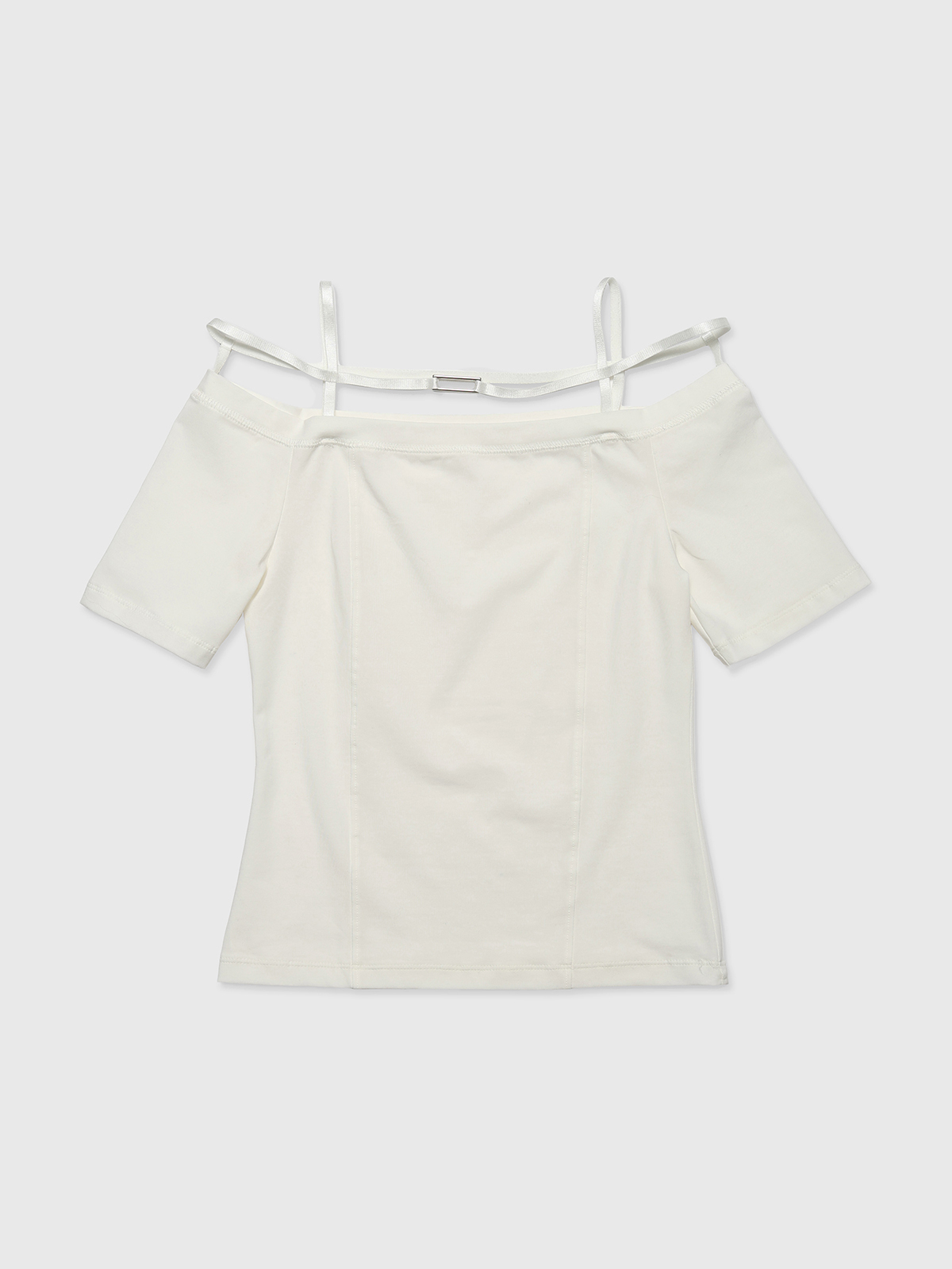 価格は安く STRAP TOPSjosemoon WHITE): OFFSHOULDER(F トップス