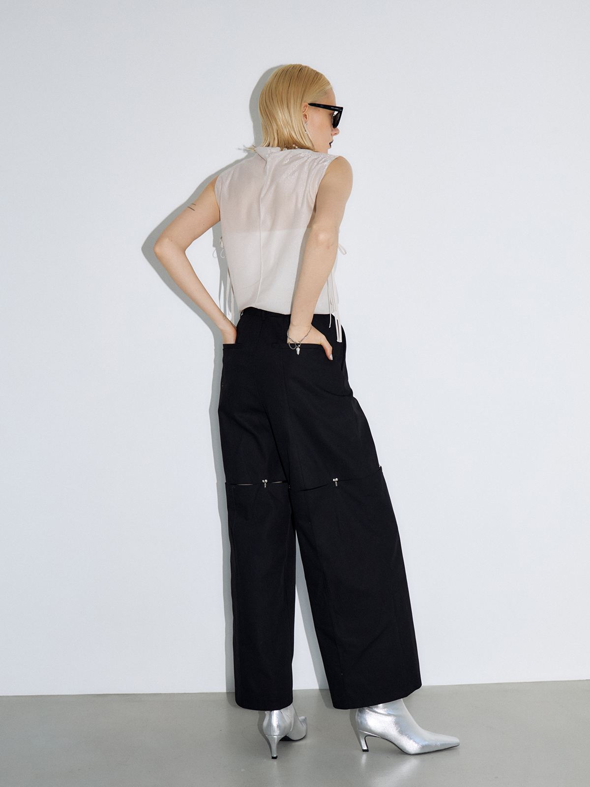 josemoon HOOK SLIT PANTS ホワイト-