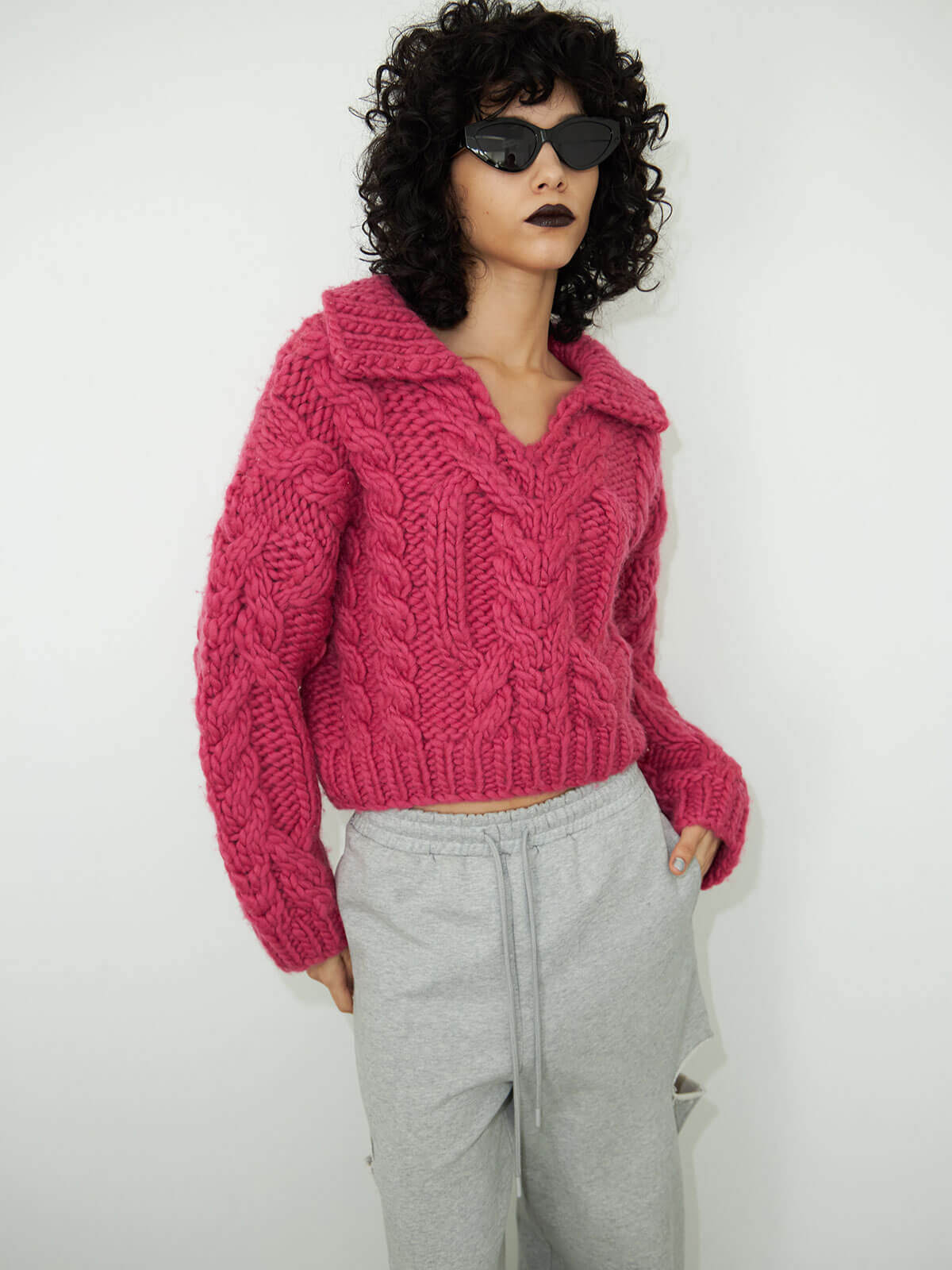 HANDMADE WOOL KNIT(F WHITE): TOPSjosemoon