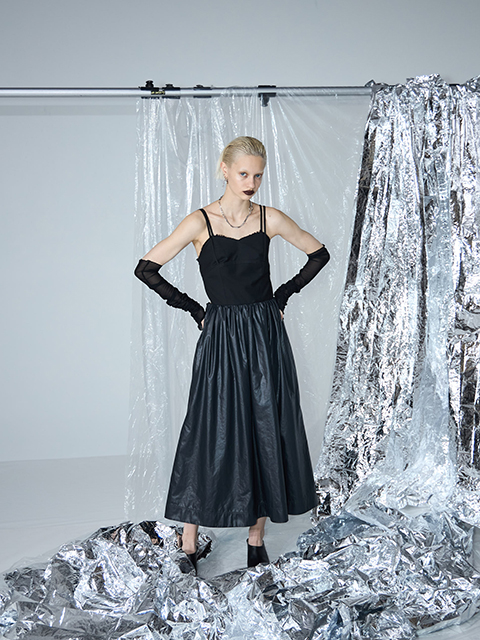 LEATHER LIKE COMBINATION DRESS