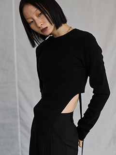 SIDE BELT KNIT PULLOVER