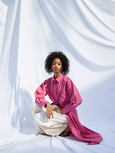BACK TWIST SHIRT DRESS