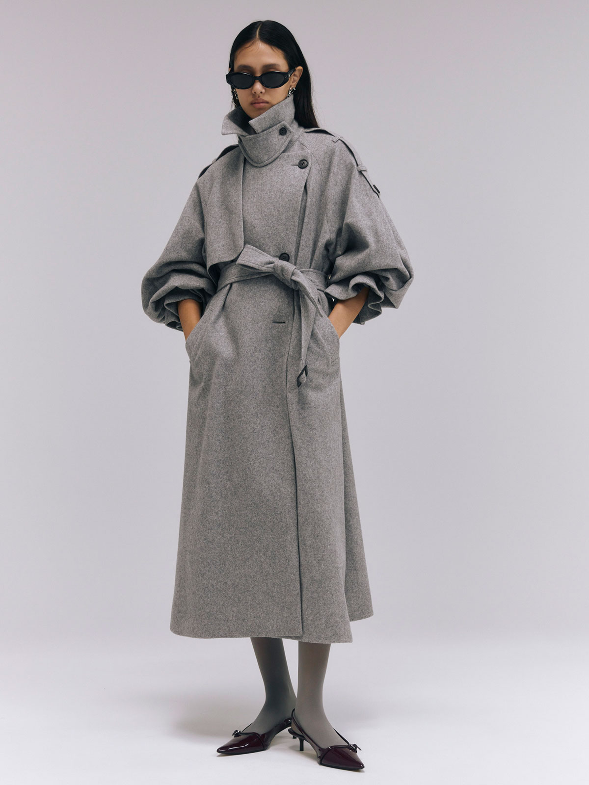 WOOL COMFORTABLE TRENCH COAT