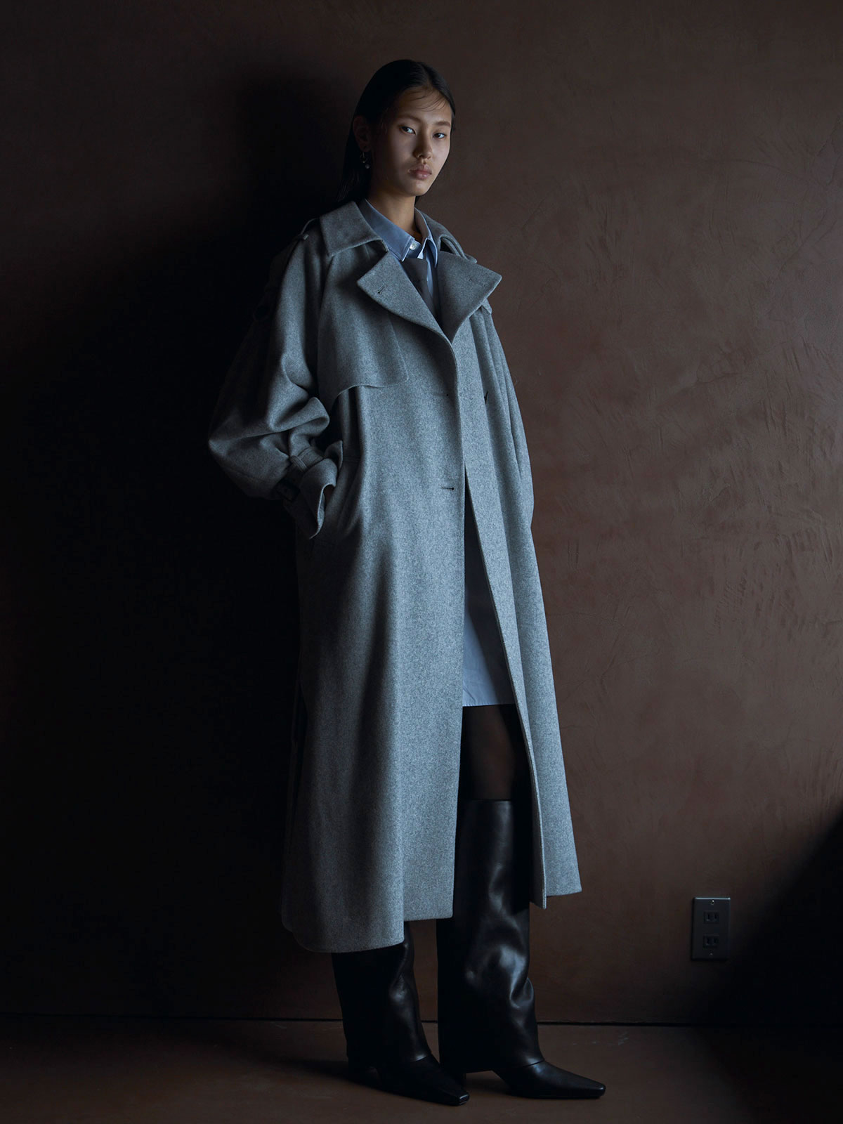 WOOL COMFORTABLE TRENCH COAT