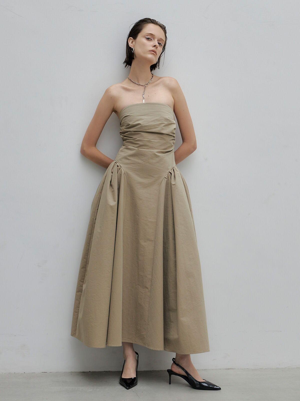 TACKED LONG DRESS