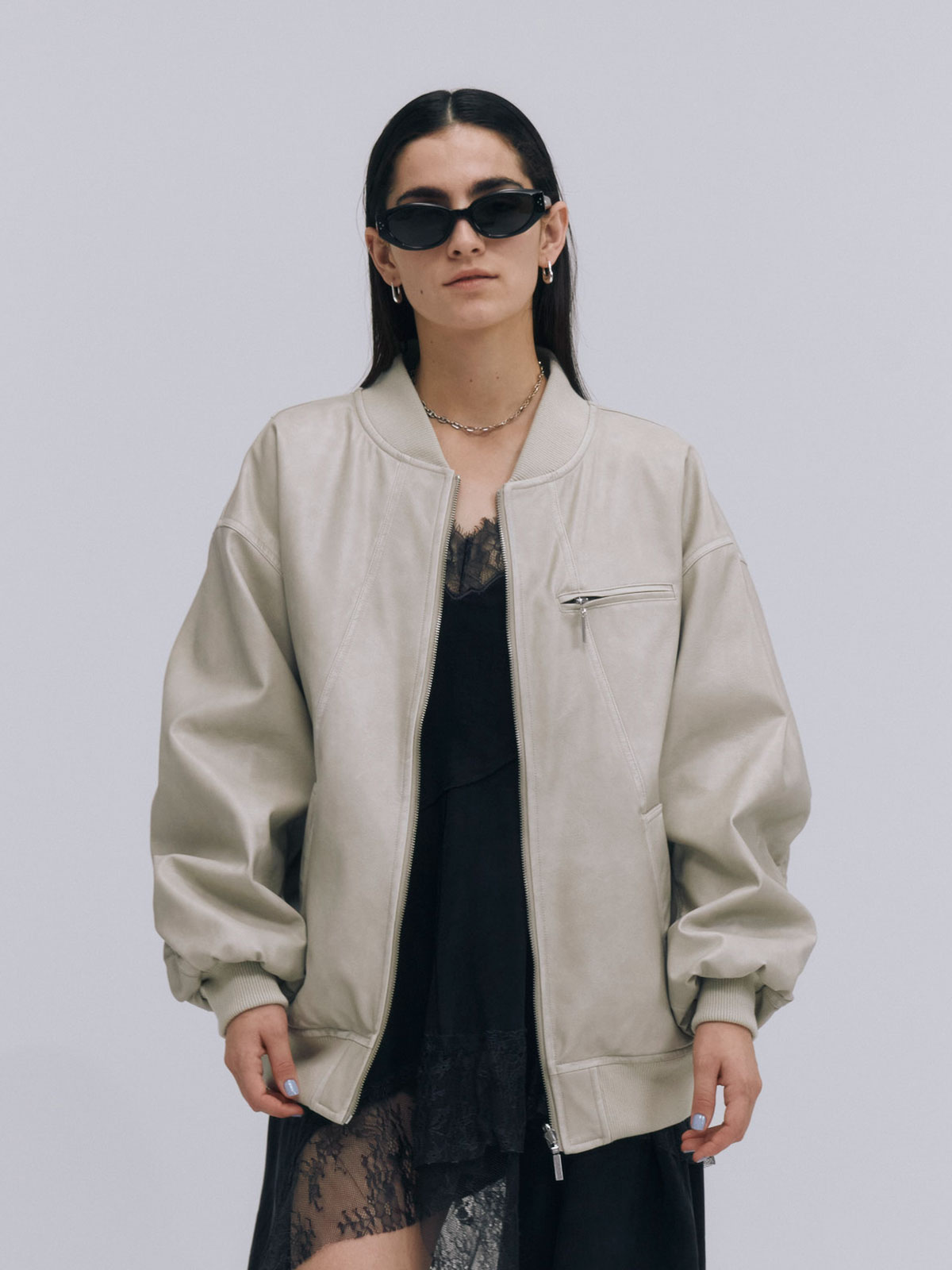 FAUX LEATHER BLOUSON