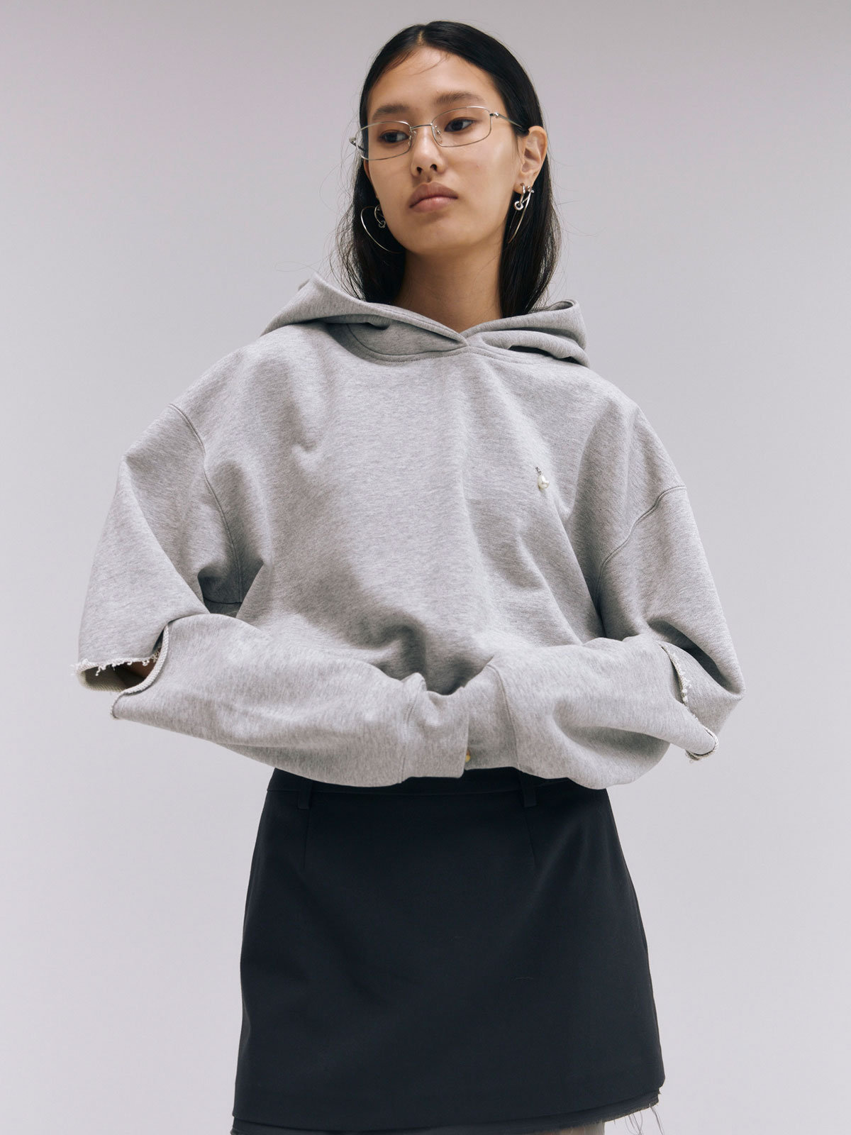 SLIT SHORT HOODIE