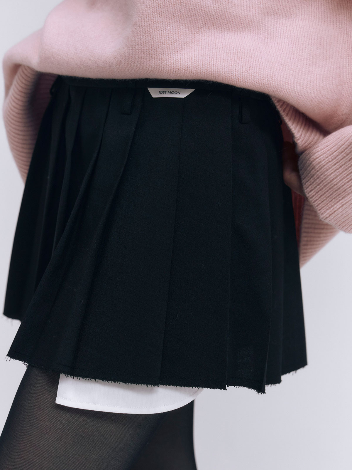 DOUBLEWAIST PLEATS MINISKIRT