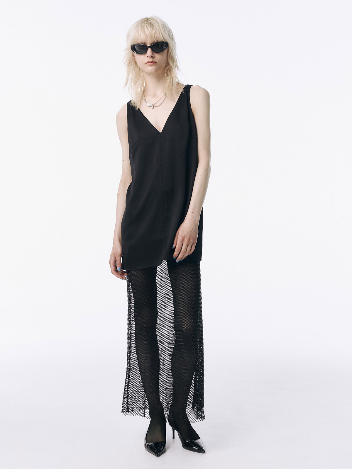 SATIN GRITTER DRESS
